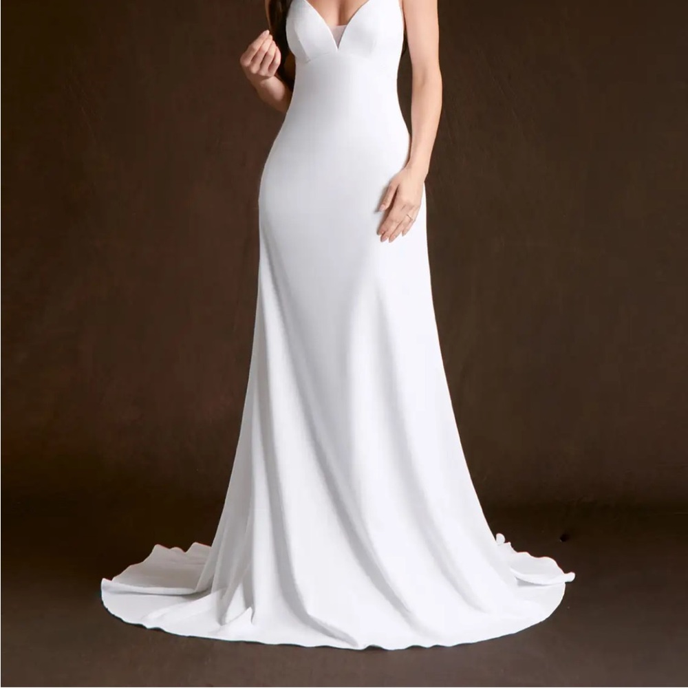 Azazie backless white gown